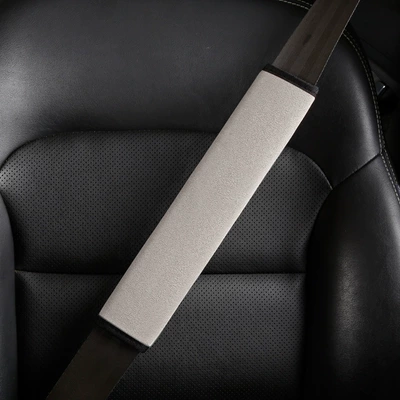 Cross-Border Suede Car Seatbelt: Sürətlər qutusu və əl tormozu başlıqları - suede-light-gray-30cm1-pack