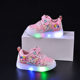 New Children's Lights sneaker 2024 Autumn Girls Cartoon White Shoes Colorful Lights Korean Casual Shoes