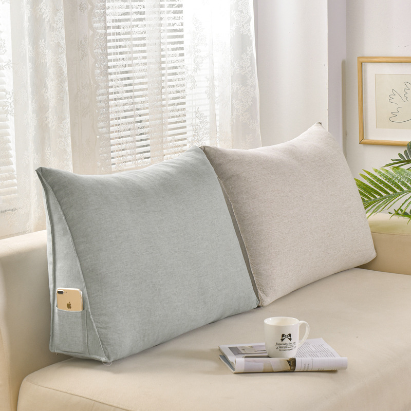 Simple Triangle Sofa Cushion Bedside Cushion Bed Back Cushion Large Backrest Waist Cushion Tatami Living Room Soft Bag Cushion