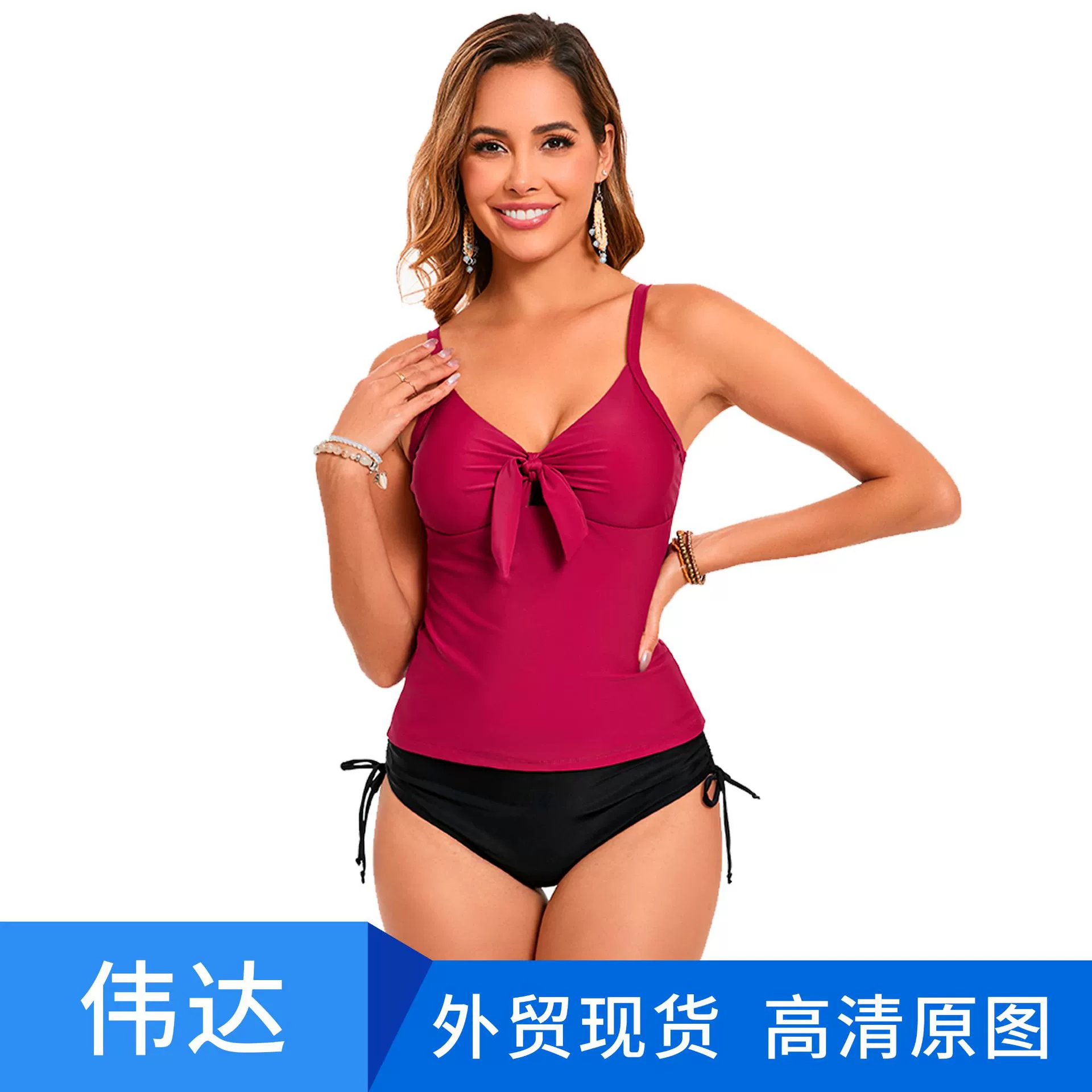 Модный купальник с бантом, sexy push up бюстгальтер, разрезанные лямки для плавания, городской стиль, европейский стиль, надет на плечо