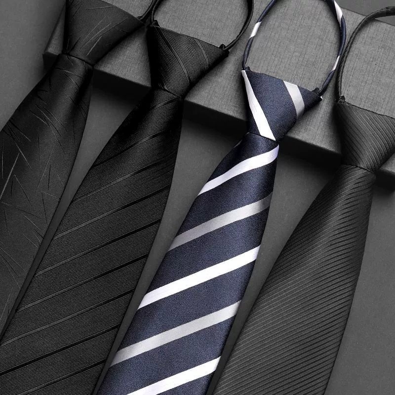 Безузелковый черный галстук мужской парадный бизнес на молнии жених мужской ленивый высококлассный серый подарок для взрослых