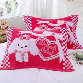 厂家直销纯棉老式枕巾经典毛圈不起球宿舍枕头巾加大加厚不掉毛