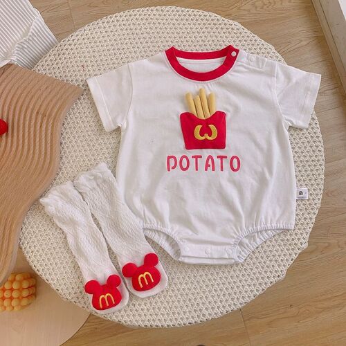 Baby clothes summer set diaper cover thin newborn boy onesie ultra cute 100th day full moon summer tunic