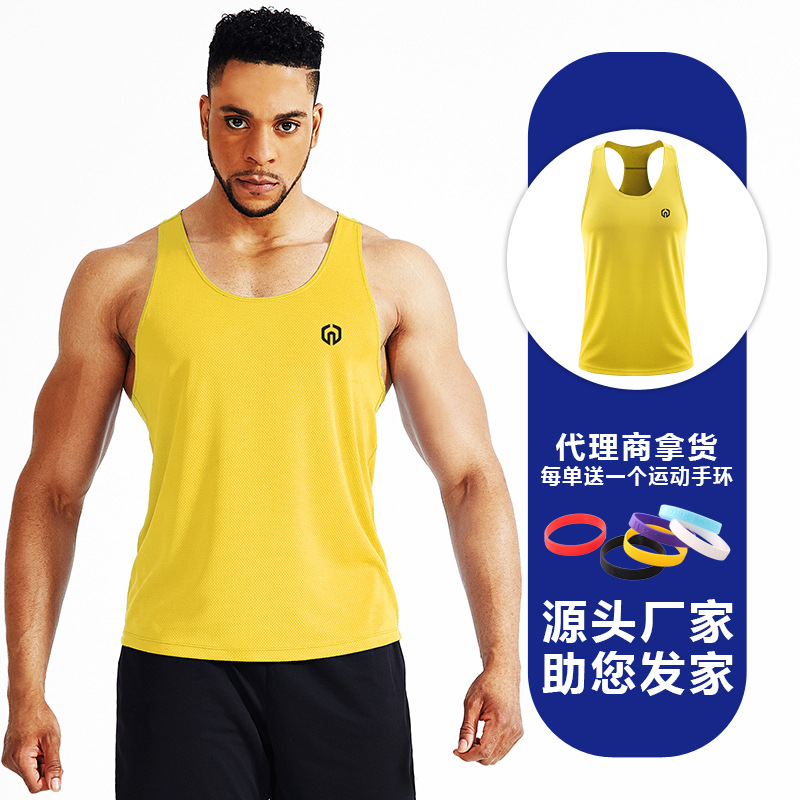 Chaleco de fitness entrenamiento muscular de los hombres sueltos en forma de I deportes delgados culturismo ropa casual chaleco sin mangas más Chaleco de tamaño
