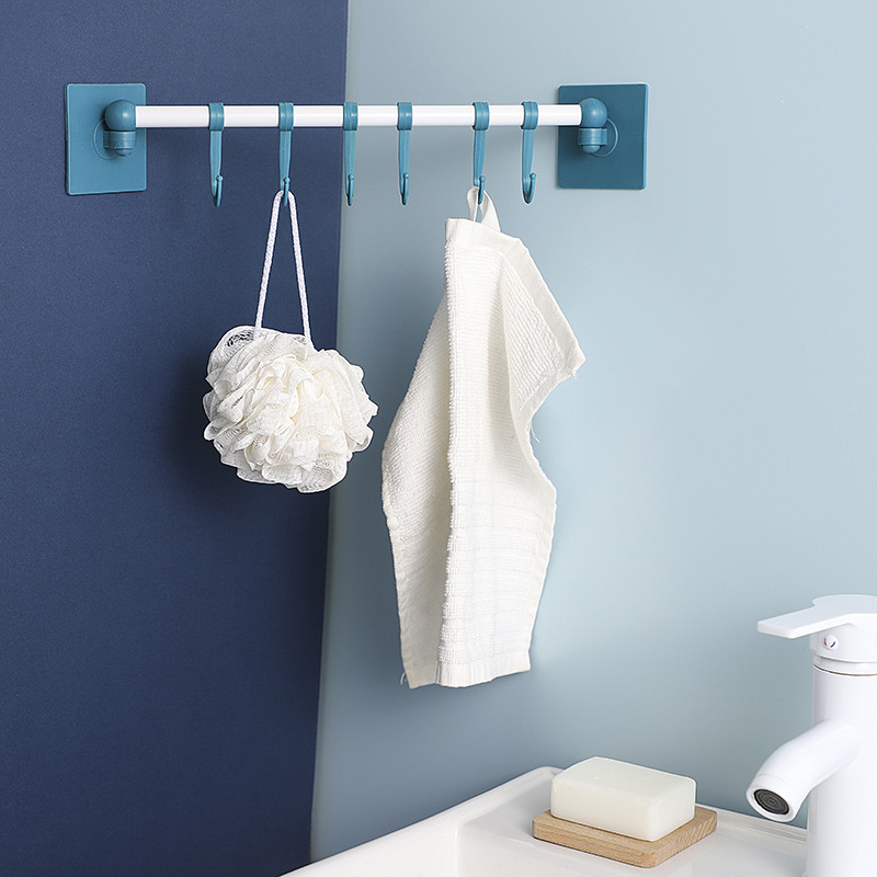Bathroom free punching towel hanging shelves multi -functional…