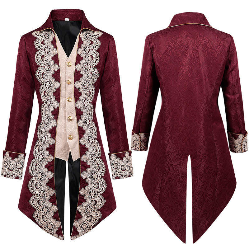 Amazon メンズ スチームパンク 中世ジャケット ゴシック ヴィクトリア朝時代 フロック コート 制服|undefined