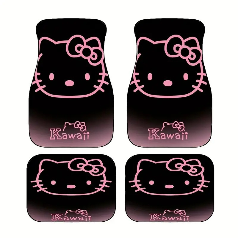 Cross-border Hot-selling Cartoon Mickey Car Mat Four-piece Dirt-resistant Easy-care Floor Mat Amazon Floor Mat for Hair