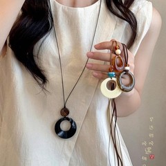 不規則なロングペンダントストラップネックレスレディース新しい中国風セーターチェーン日常多用途夏に適したアクセサリー