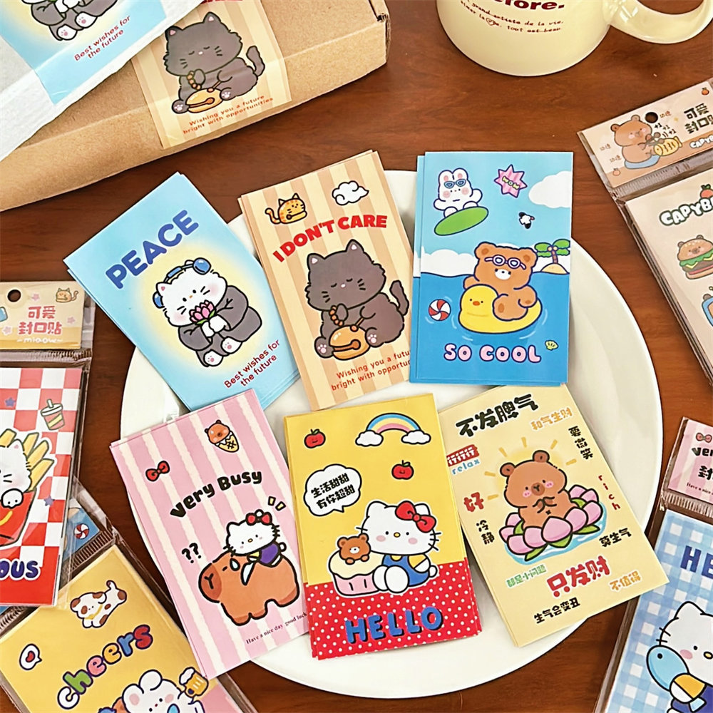 Tengyi pegatinas de sellado originales y lindas pegatinas de cuentas de mano tarjetas de embalaje creativas 20 pegatinas decorativas de embalaje de tarjetas pequeñas