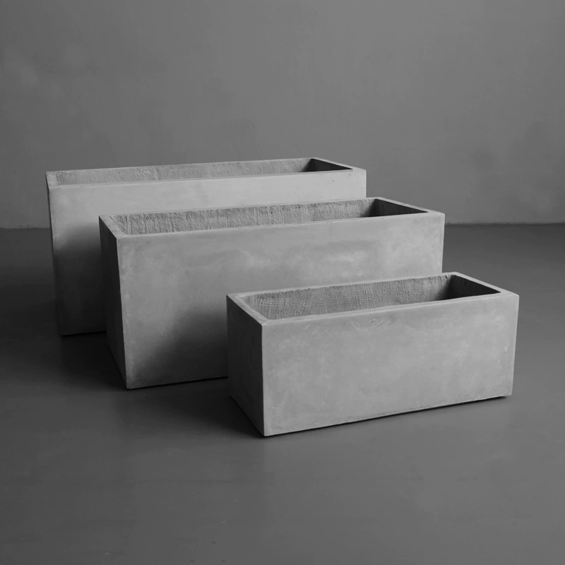 Цементный цветочный ящик, ящик для посадки, открытый двор, прямоугольный цветочный горшок, большой, очень большой, на крыше, террасе, магниевый грязевой цветочный желоб