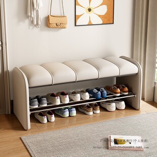 Entrance Shoe Cabinet Integrated with Bedroom Bed End Bench, Doorstep Shoe-Changing Bench, Home Light Luxury High-End Feel