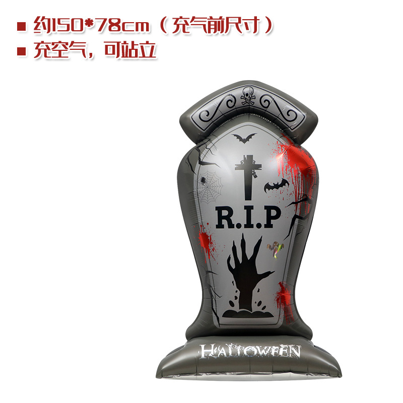 En stock accesorios de decoración de Halloween juguete globo 4D pie bruja árbol muerto forma de calabaza globo de dibujos animados de gran tamaño