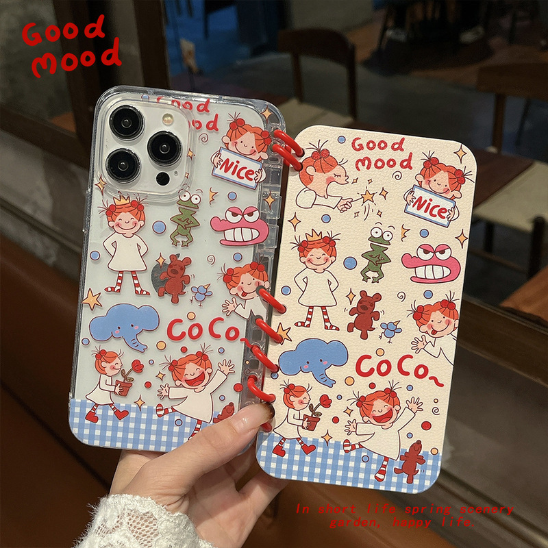 Apple 16pro クリエイティブスタンド保護カバーかわいいクマ iphone15 フリップブック電話ケース 14 に適しています。|undefined