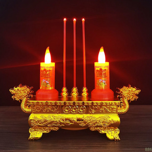 Dual-purpose simulation LED electronic candle lamp for Buddha God of Wealth Guanyin Guan Gong housewarming candle holder everbright lamp durable version