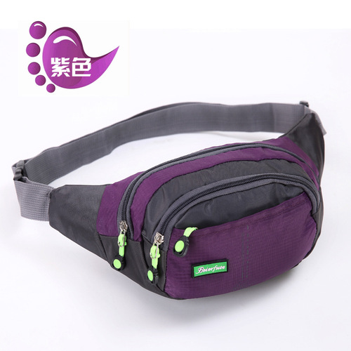 Nylon waist bag logo men and women outdoor running waist bag crossbody bag casual waist bag travel shopping seniors waist bag