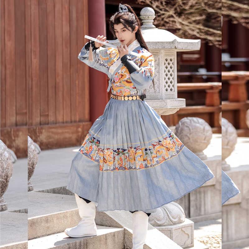 原创大明制飞鱼服全套明代汉服绣春刀锦衣卫蟒龙袍男女情侣伴郎服|undefined