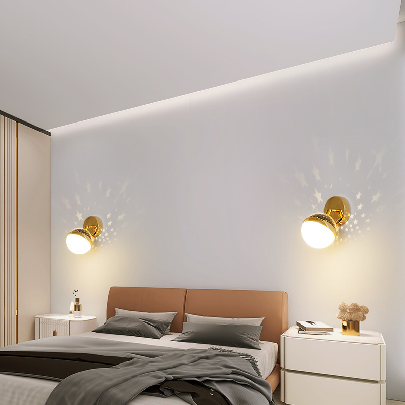 Salón de estar dormitorio luz de aire de fondo pared de luz de pared de cielo estrellado atmósfera pasillo estrella creativa estrella de fondo luz de proyección