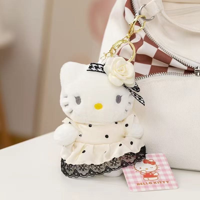 本物のサンリオ KT 猫ペンダントキティ猫ハローキティスクールバッグ荷物バッグペンダント女性の車のキーホルダー|undefined