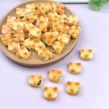 diy仿真食玩可爱四色熊头饼干微缩食玩树脂饰品配件发夹洞洞鞋