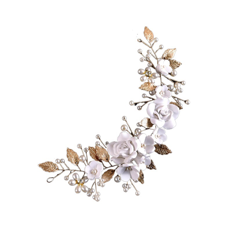 Flower Pattern Women's Elegant Flower Alloy Inlay Pearl Hair Clip