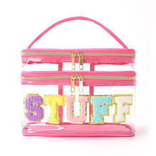 亚马逊透明化妆包收纳包洗漱包旅行收纳袋多用途字母化妆包储物包