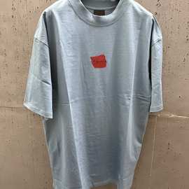 毒家现货正确版本B家新款刺绣logo红胶带短袖T恤宽松版型男款