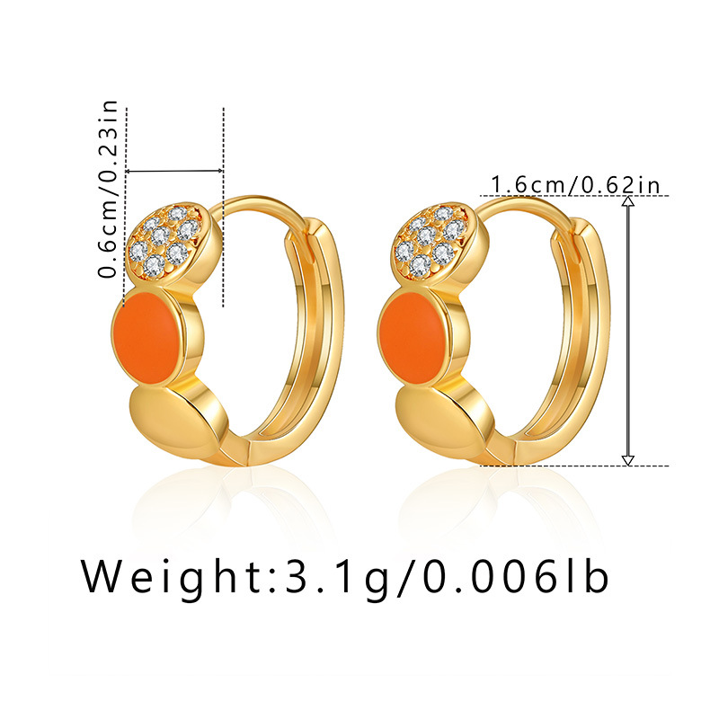 1 Pair Retro Sweet Triangle Devil's Eye Heart Shape Enamel Plating Inlay Copper Zircon 18k Gold Plated Ear Studs display picture 11