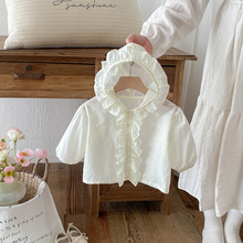婴幼儿夏季薄外套女宝宝小月龄斗篷轻薄夏日皮肤衣防风薄款空调衫