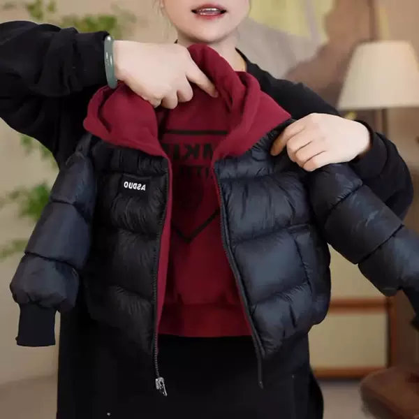 Children's clothing, girls' stylish reversible cotton jacket, thickened for warmth, baby cotton coat, unisex winter outerwear
