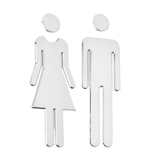 Cross-border hot sale 1mm acrylic mirror stickers public toilet signs signs visible at night reflective