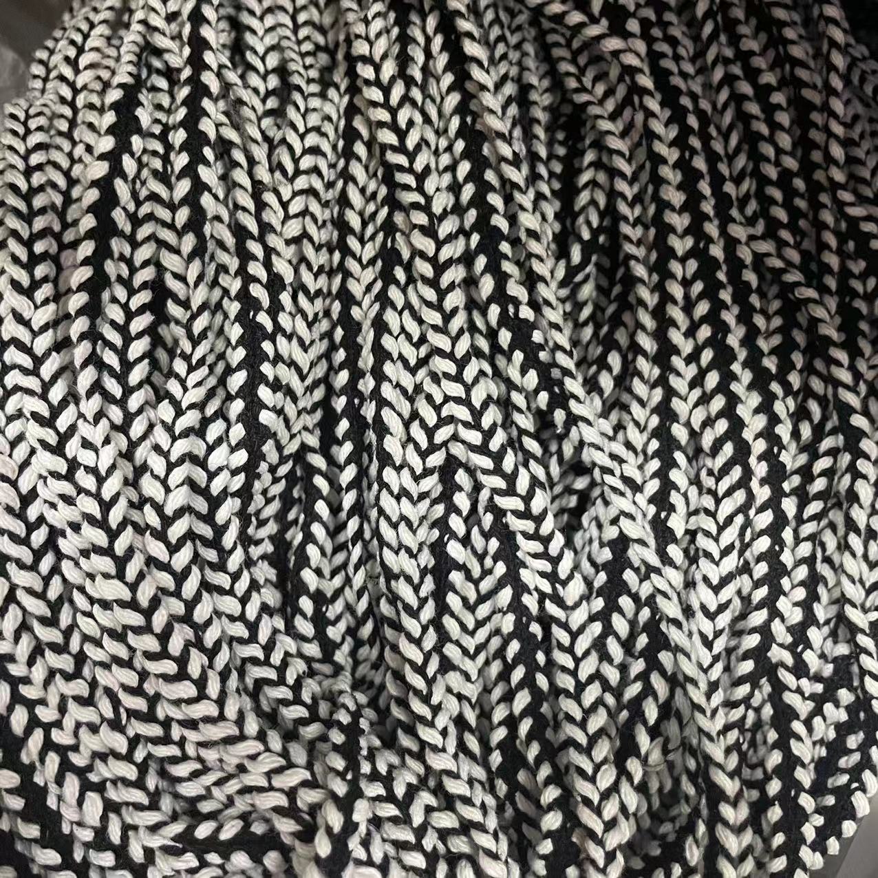 0.6mm黑白花边帽绳服装装饰带礼品手提带人棉带编织带抽条绳带