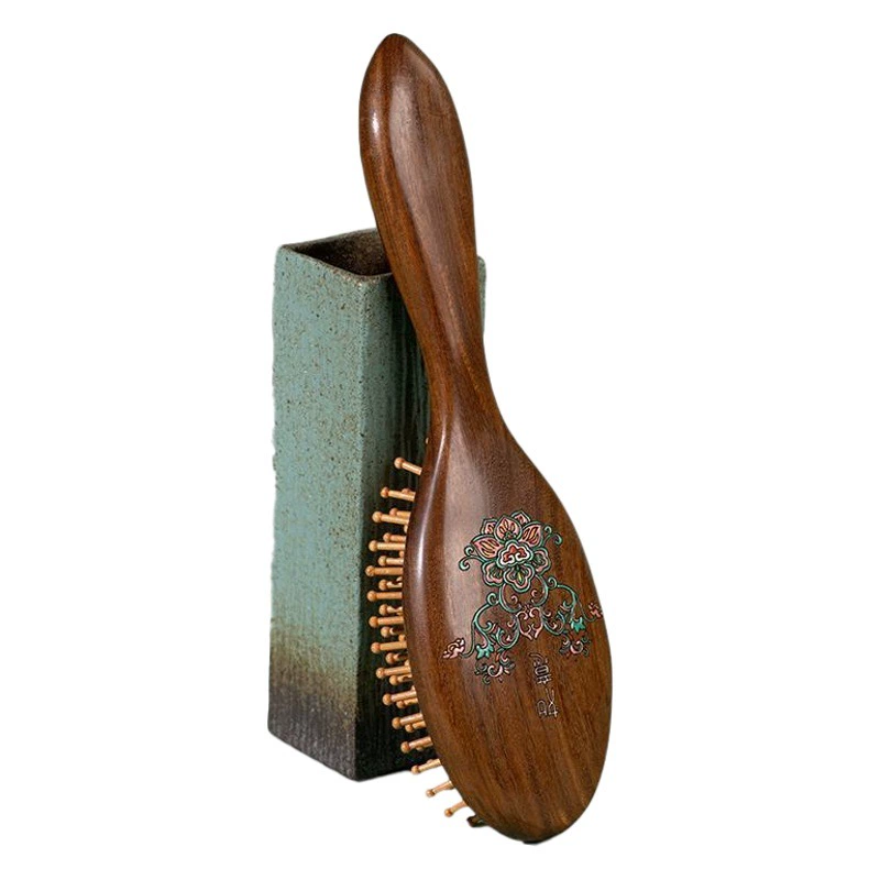 Золотой шелк зеленый сандаловый гребень на воздушной подушке воздушная Подушка Расческа для головы Леди портативный массажный гребень длинные волосы вьющиеся волосы антистатическое выпадение волос