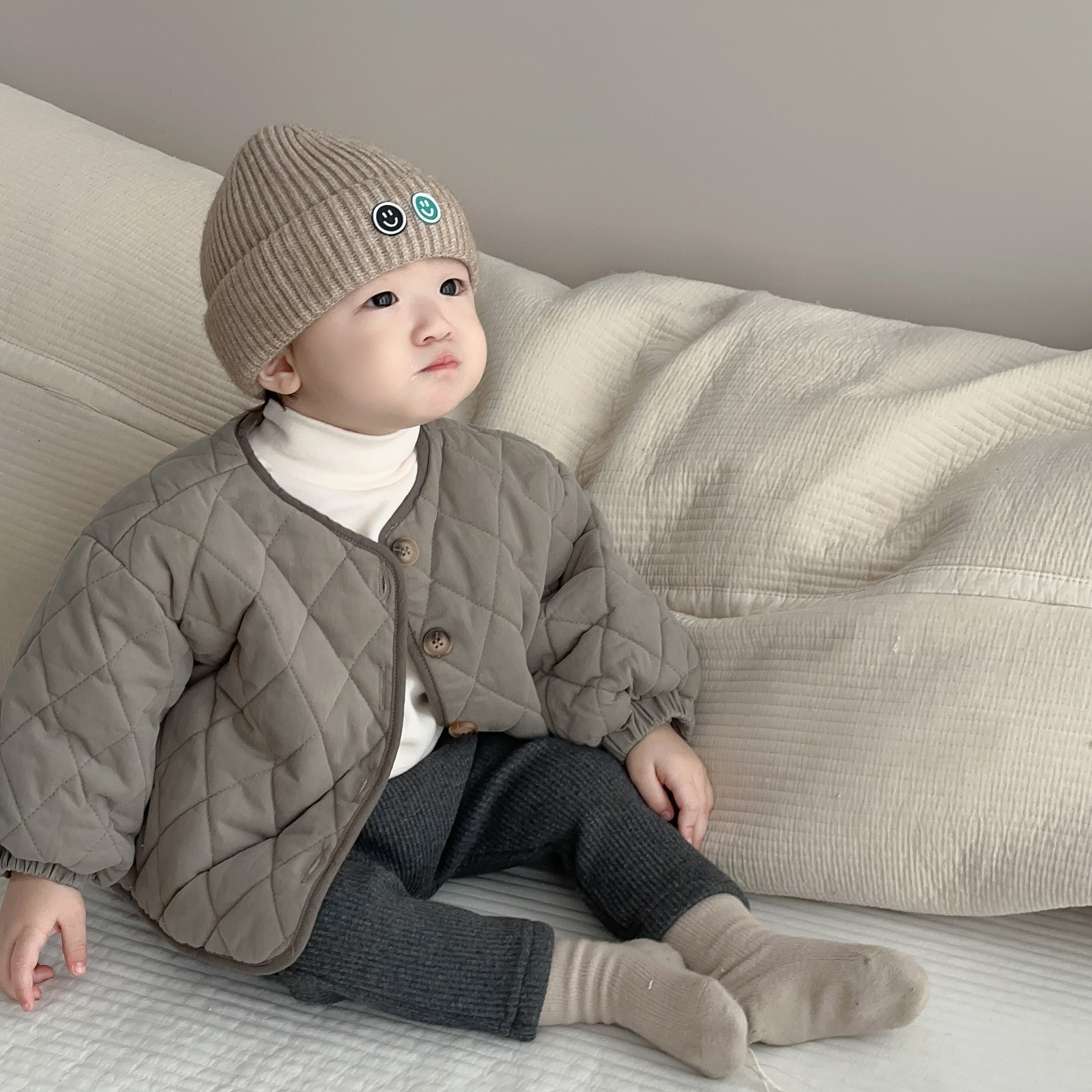 Chaqueta acolchada de algodón para niños, ropa de invierno para bebés, estilo coreano, ropa infantil, chaqueta tipo cárdigan para niños, ropa de invierno gruesa para bebés