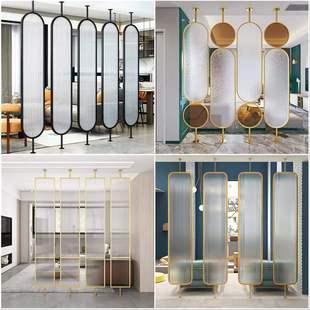 Simple and Luxurious Lollipop Hotel Living Room Entrance Flower Grid Exhibition Hall Partition Entrance Hollow Glass Screen