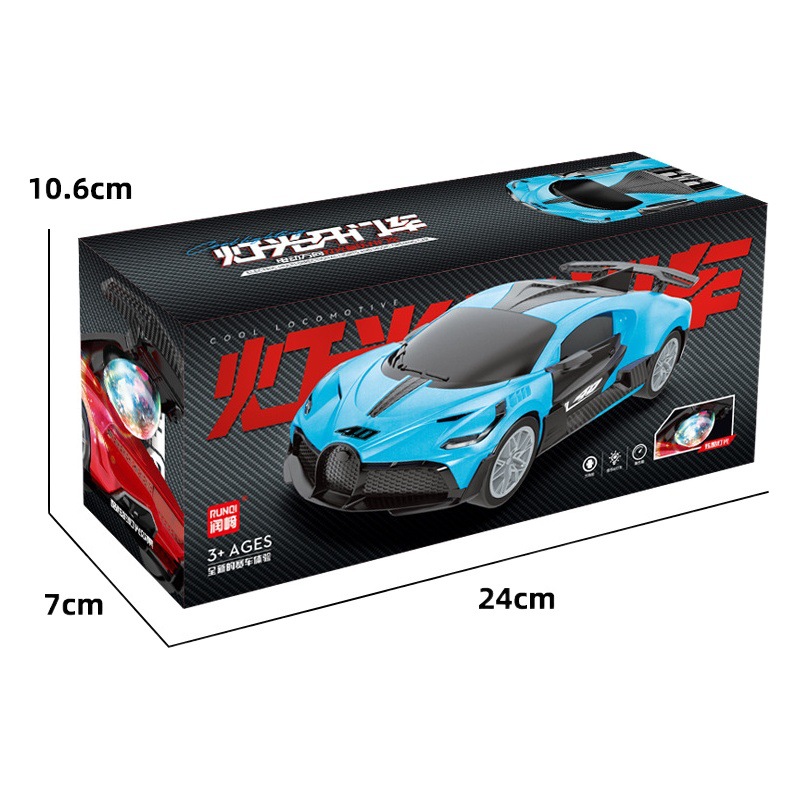 Modelo de simulación de coche deportivo de baile universal eléctrico abridor de puerta 360 música giratoria luz niño coche de juguete al por mayor