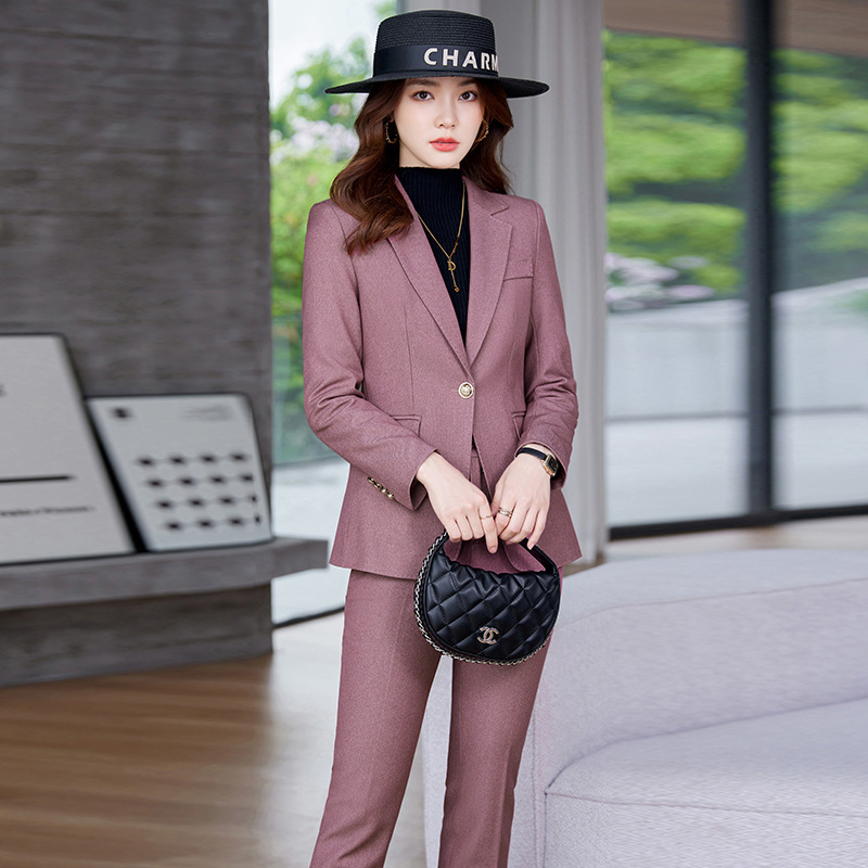 high quality women's business commuter jacket, fashion casual suit, two-piece pants, office tuxedo