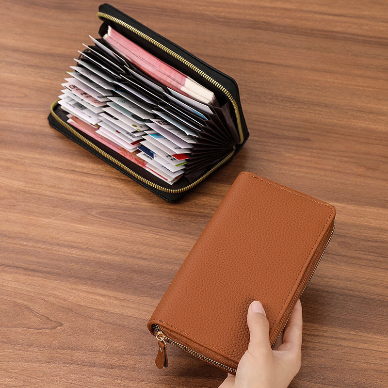 New Cross-Border Long Zipper Card Holder Wallet in Macaron Colors for Women, Lychee Pattern, Multi-Compartment Handbag, in Stock