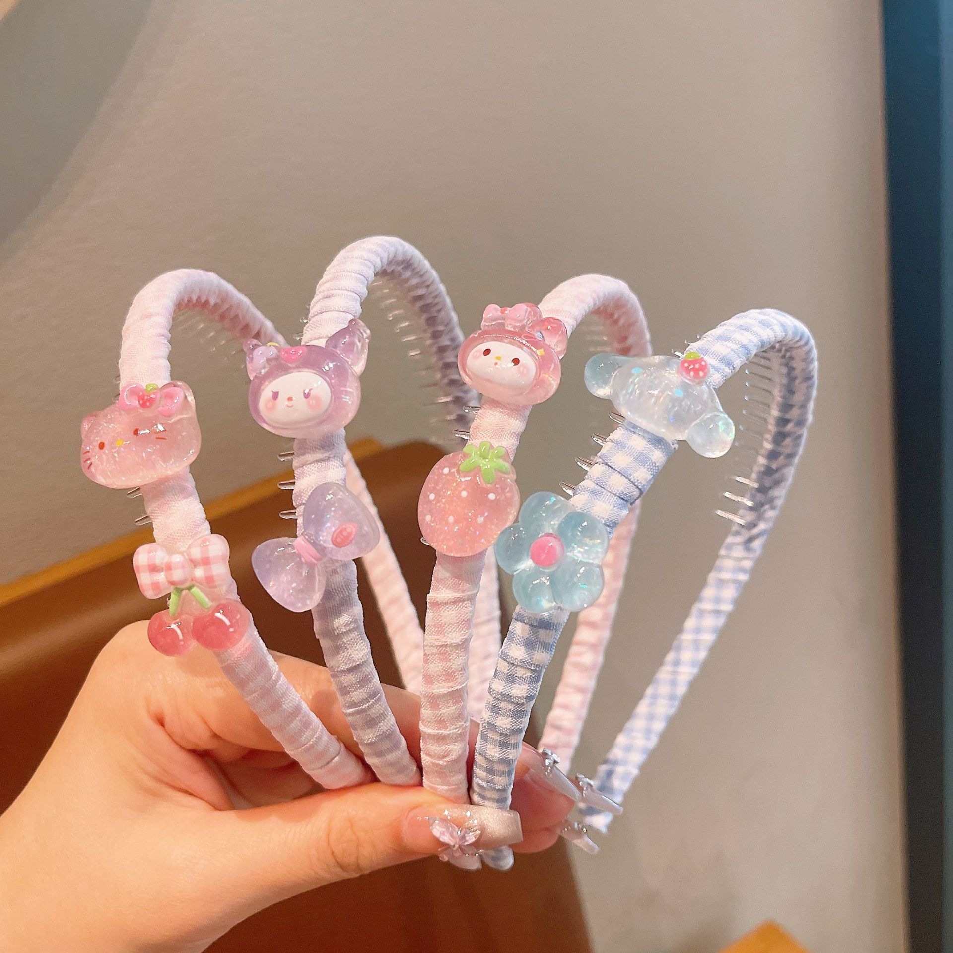 Pequeña niña frisa cabello de los niños bandeja de cabeza tela coreana antideslizante presión bandeja de cabello de niñas bandeja de cabello de cabeza