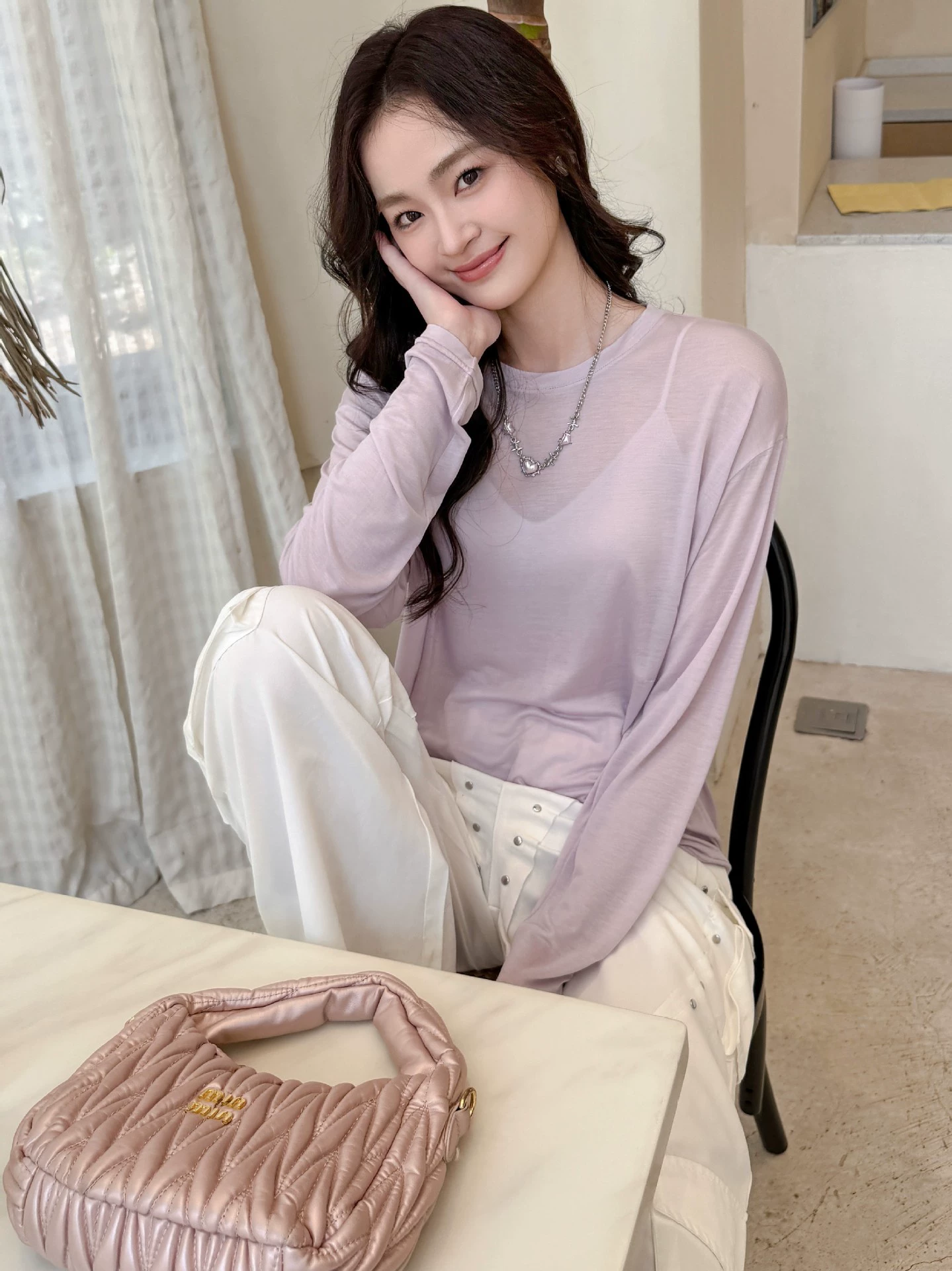 Long-sleeve, summer ultra thin base T-shirt, oversize