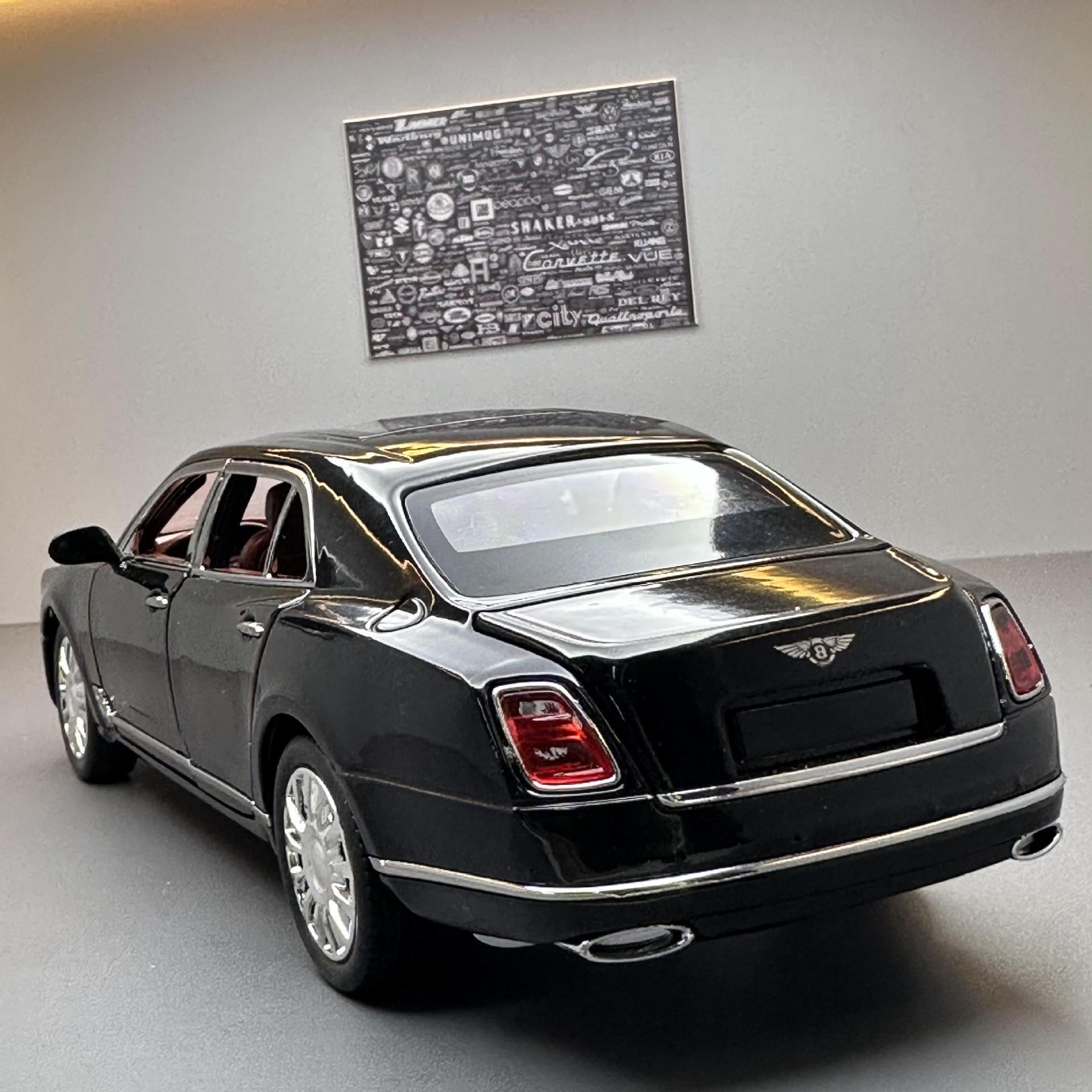Modelo de coche de aleación 1:24 Bentley Mulsanne, coche de juguete con luz y efectos de sonido, modelo de adorno, venta al por mayor, dropshipping