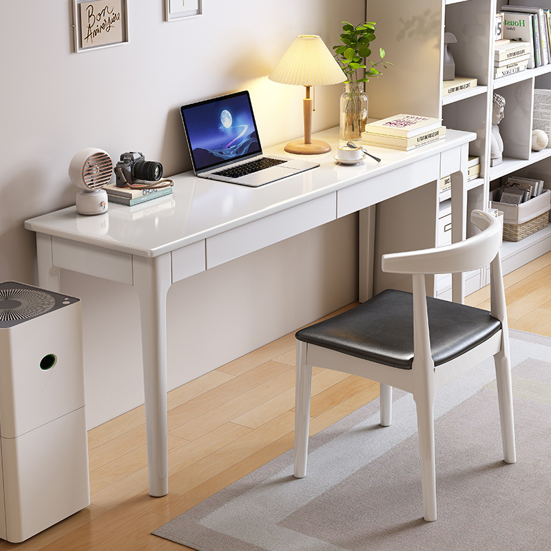 Madera sólida extremadamente estrecha computadora escritorio 40/45cm ancho moderno simple pequeño apartamento dormitorio largo libro Mesa