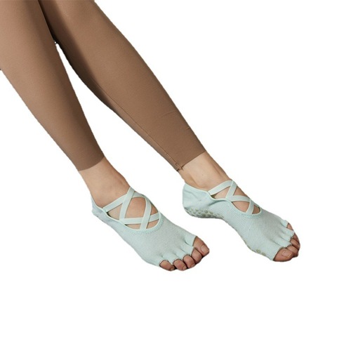New Fitness Pilates Socks Five Fingers Multi-strap Yoga Socks Separated Fingers Anti-slip Cotton Breathable Sports Socks Toe Socks 