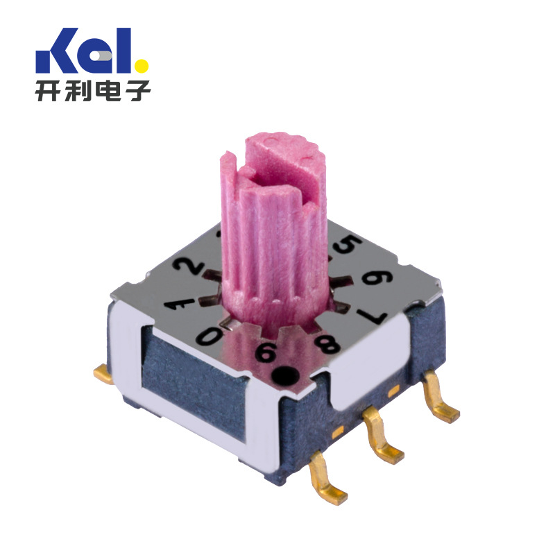 供应P25SMT301贴片式10档位带柄7X7旋钮开关，编码开关