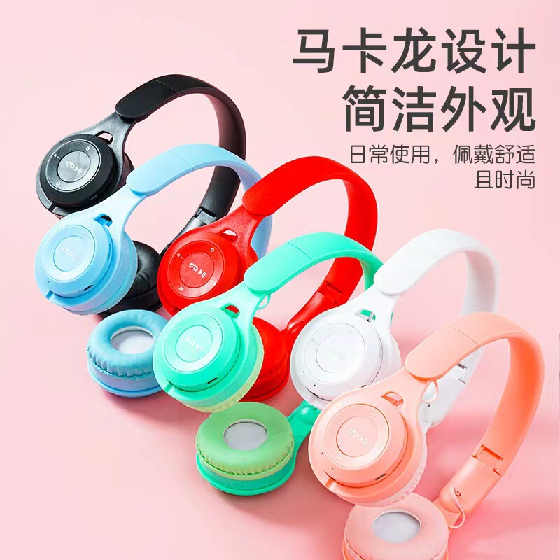 Y08 Bluetooth headset headset bass foldable macaron card cross-border gift wireless Bluetooth headset