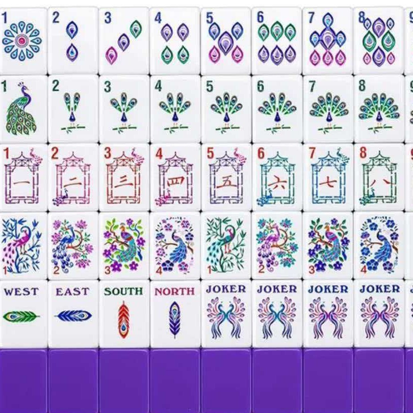 (Ready to ship) American Mahjong tiles, purple four-layer purple peacock acrylic portable mini mahjong wholesale
