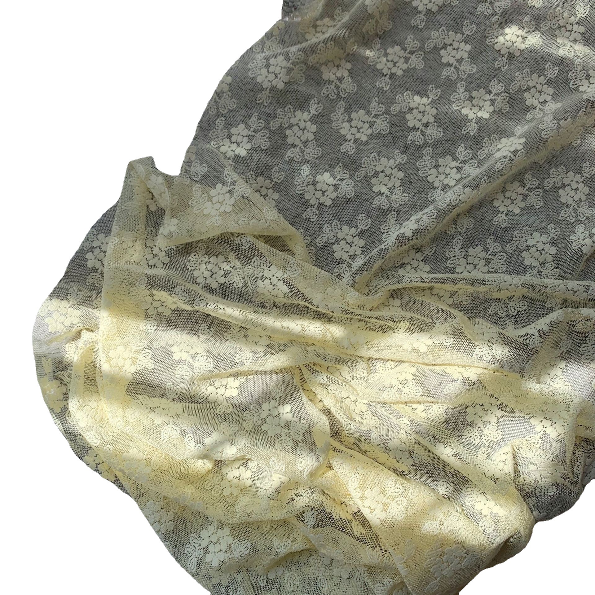 Tela de encaje de poliéster tridimensional pequeña tela de jacquard floral para niños Hanfu al por mayor estera de mesa de malla mantel de encaje
