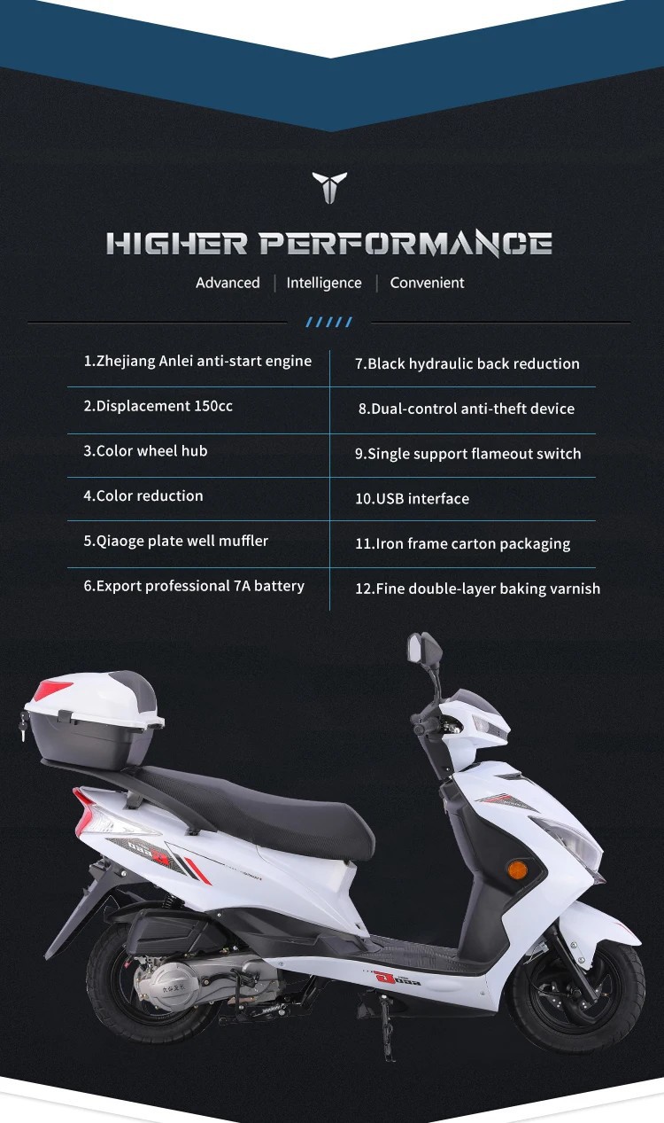Xinxi Factory Direct Sales Fuel-Powered Scooter M11 Hot-Selling 125Cc Adult Two-Wheel Scooter Fuel-Powered