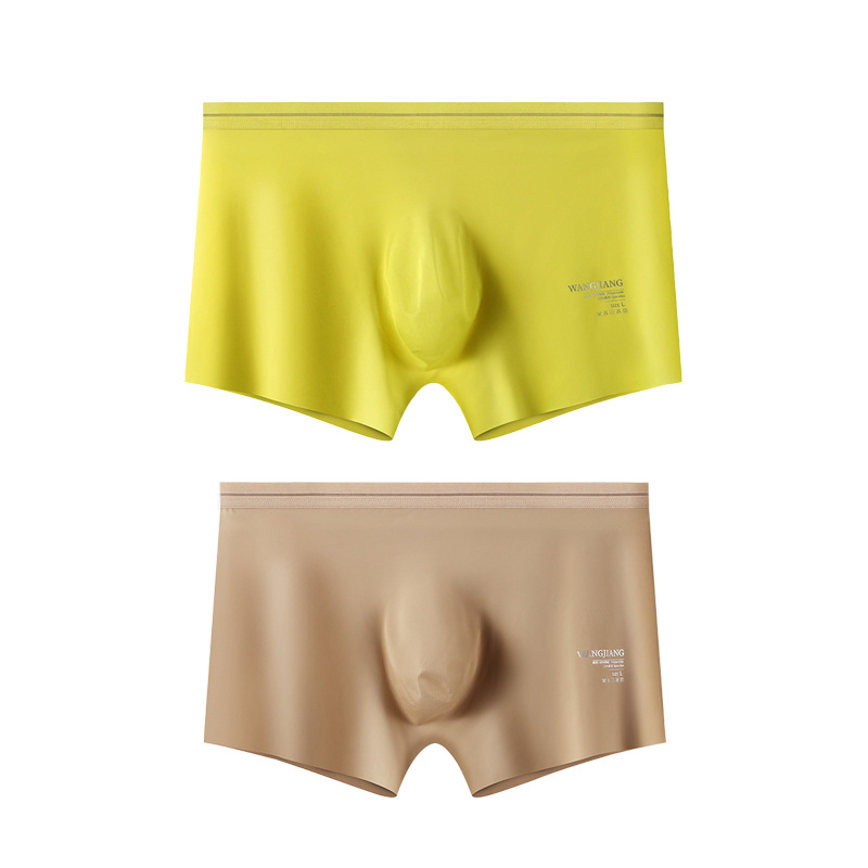 Nueva ropa interior de seda de hielo para hombres desnudos cintura baja ropa interior de secado rápido para hombres bolsa convexa de U ropa interior transpirable para hombres al por mayor