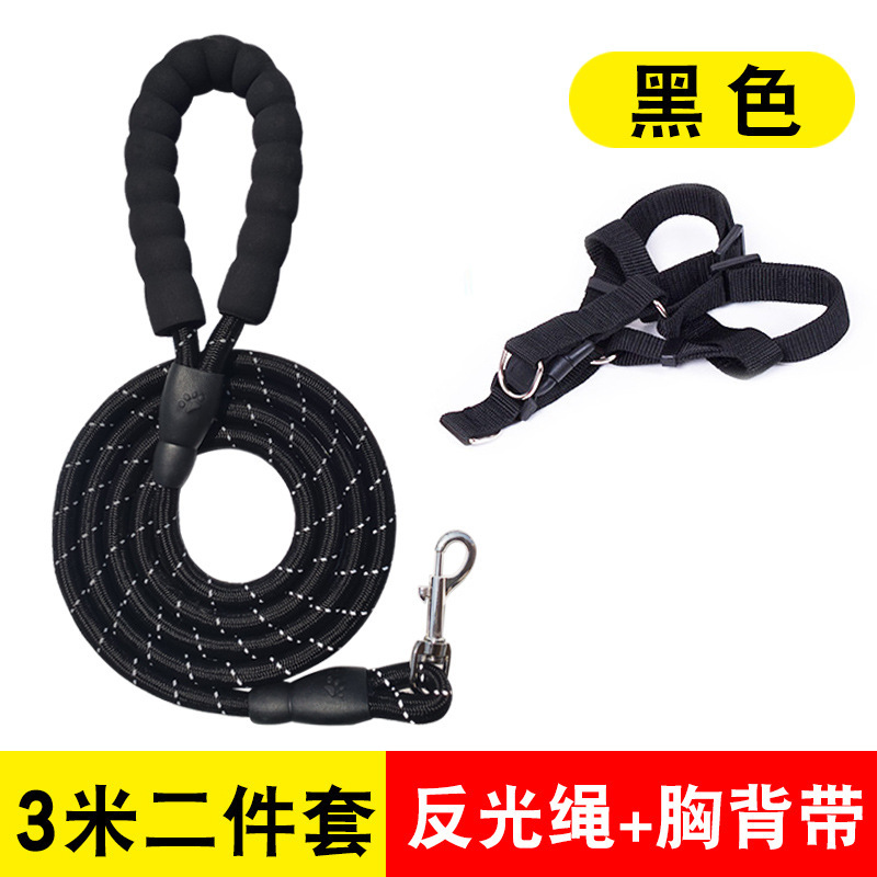 Correa para mascotas en stock, venta al por mayor, correa reflectante de EVA para perros de 1.5m, correa duradera para perros de peluche, Corgi y otras razas.