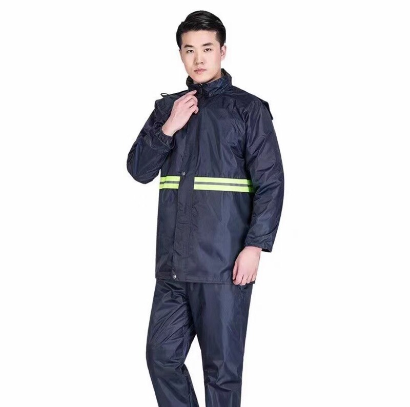 Raincoat Rain Pants suit Split Raincoat Rain Pants Set Single Layer Single Hat Brim Waterproof Oxford Cloth New Clear Stock